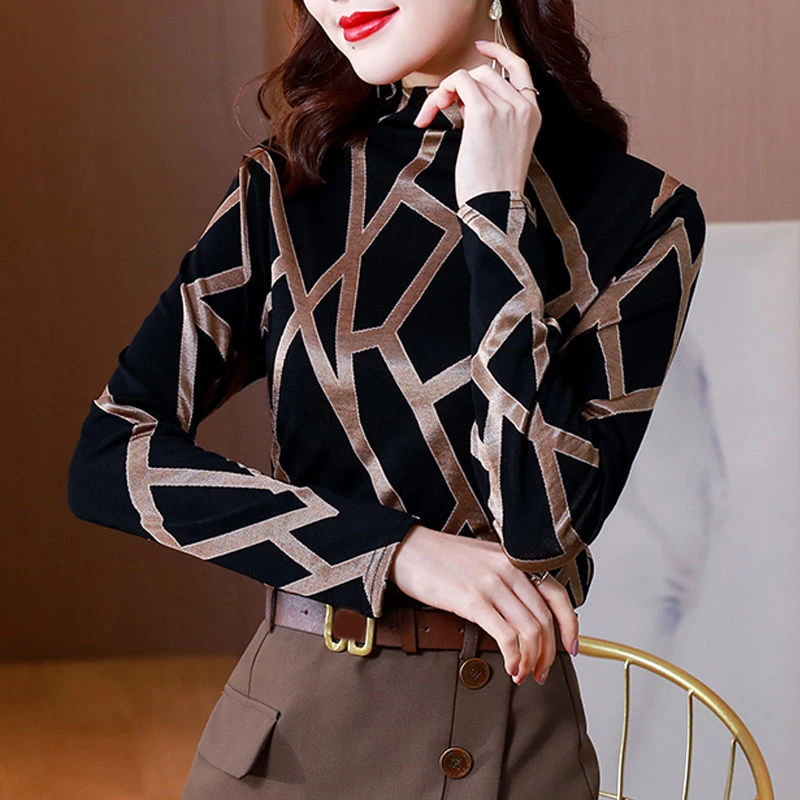 Винтажные элегантные модные лоскутные футболки в полоску весна-осень 2022