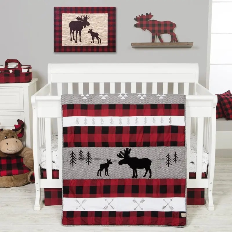 

Lumberjack Moose 3 Piece Crib Bedding Set