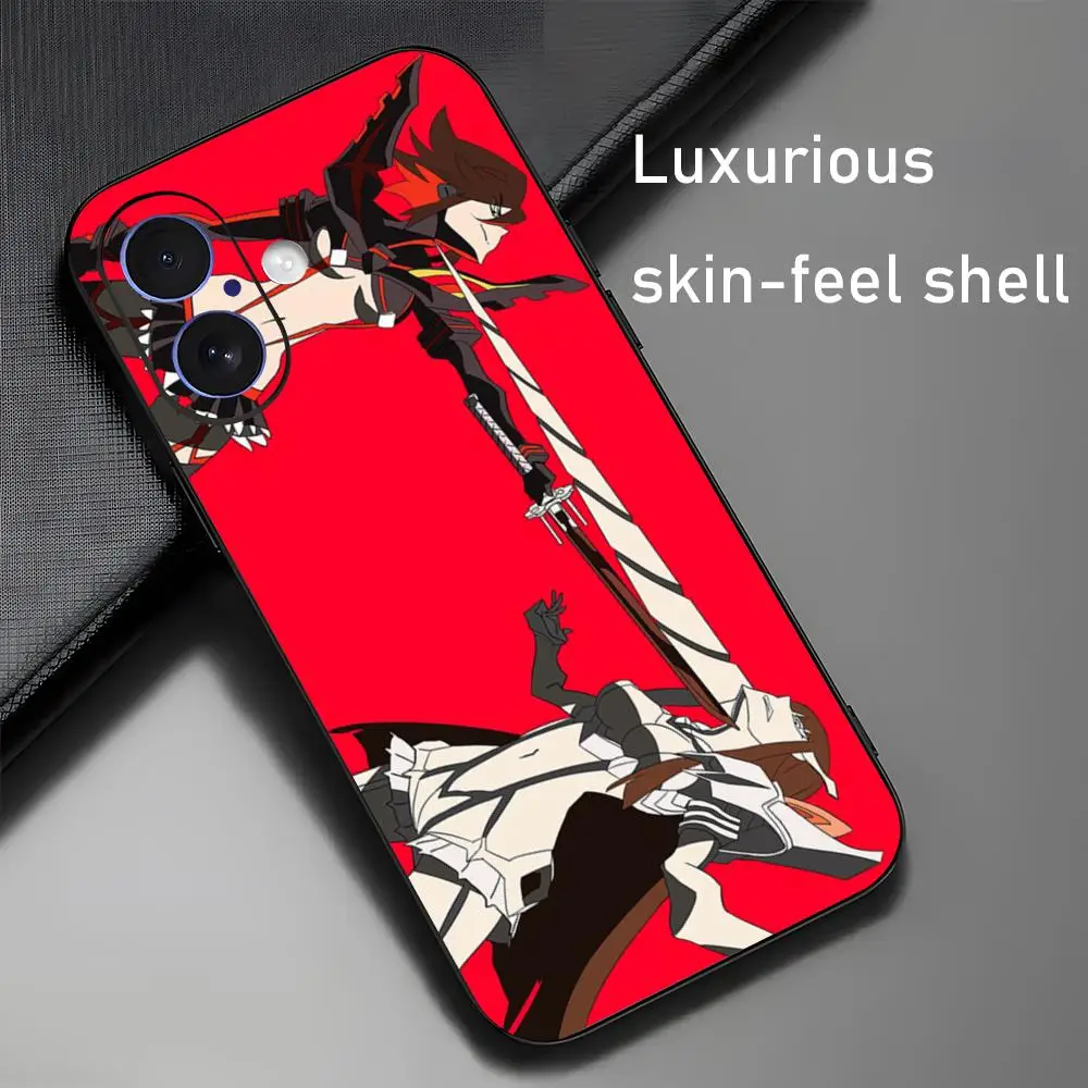 Чехол для телефона Hot Cool Kill La с аниме iPhone 16 15 14 13 12 11 X XR XS 8 Plus Mini Pro Max мягкий черный