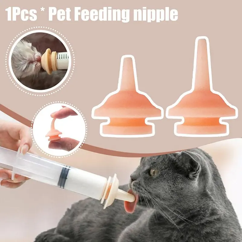 

1pcs Universal Pet Feeding Nipple Mini Cat Silicone Feeding Pacifier For Newborn Kittens Puppies Rabbits Small Animals