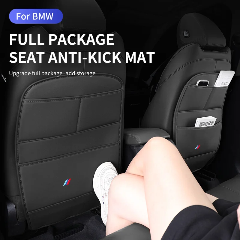 

Leather Car Seat Back Protector Pad for BMW G01 G08 G30 G38 F48 F49 F39 F20 Auto Anti Kick Pads for Kids Mats Auto Accessories