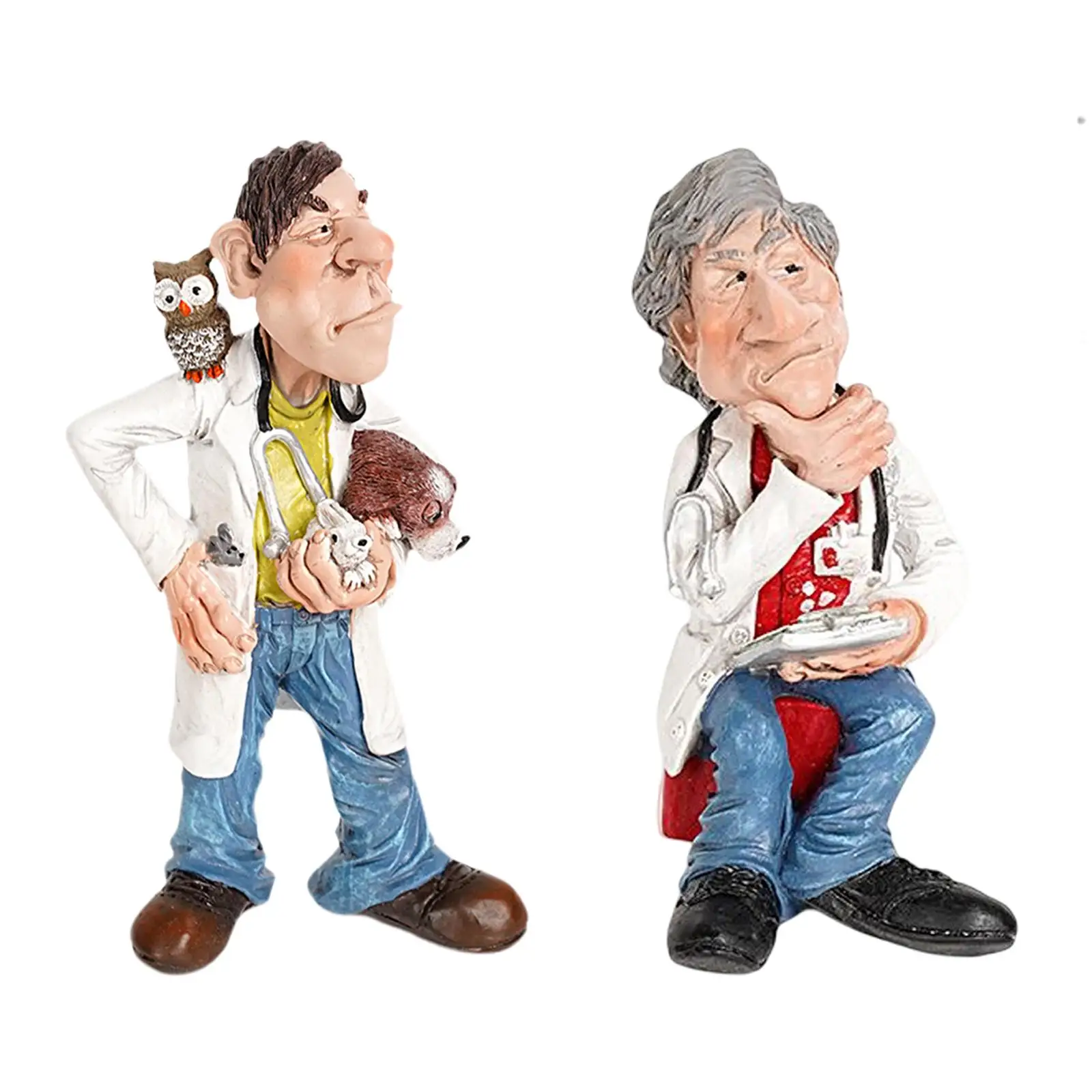 

Resin Sculptures Doctor Statues Figures for Cabinet Living Room Bookshelf