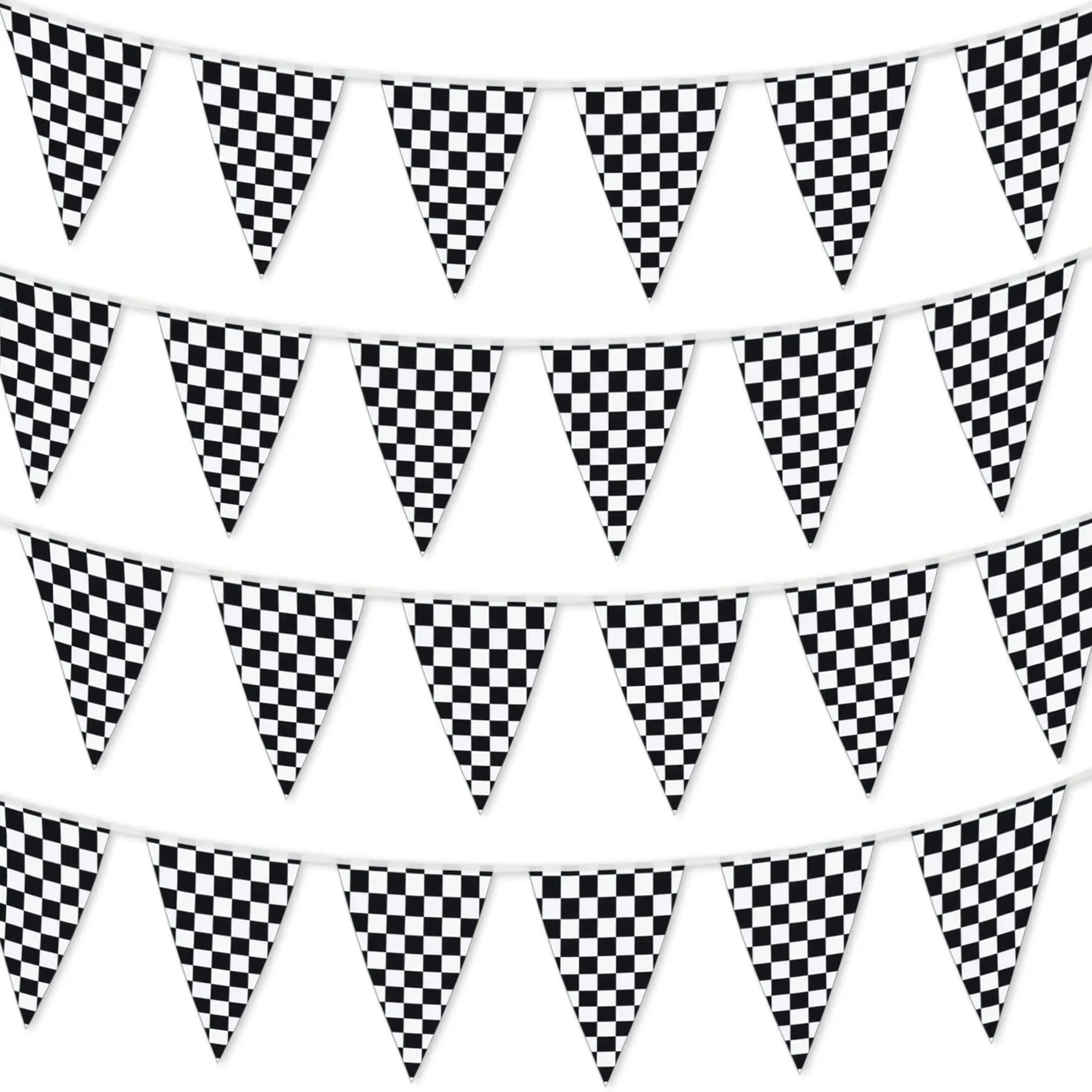 

Checkered Flags Black and White Pennant Racing Banner NASCAR Theme Party Decor Race Car Parties Décor Birthday BBQ Bar Hanging