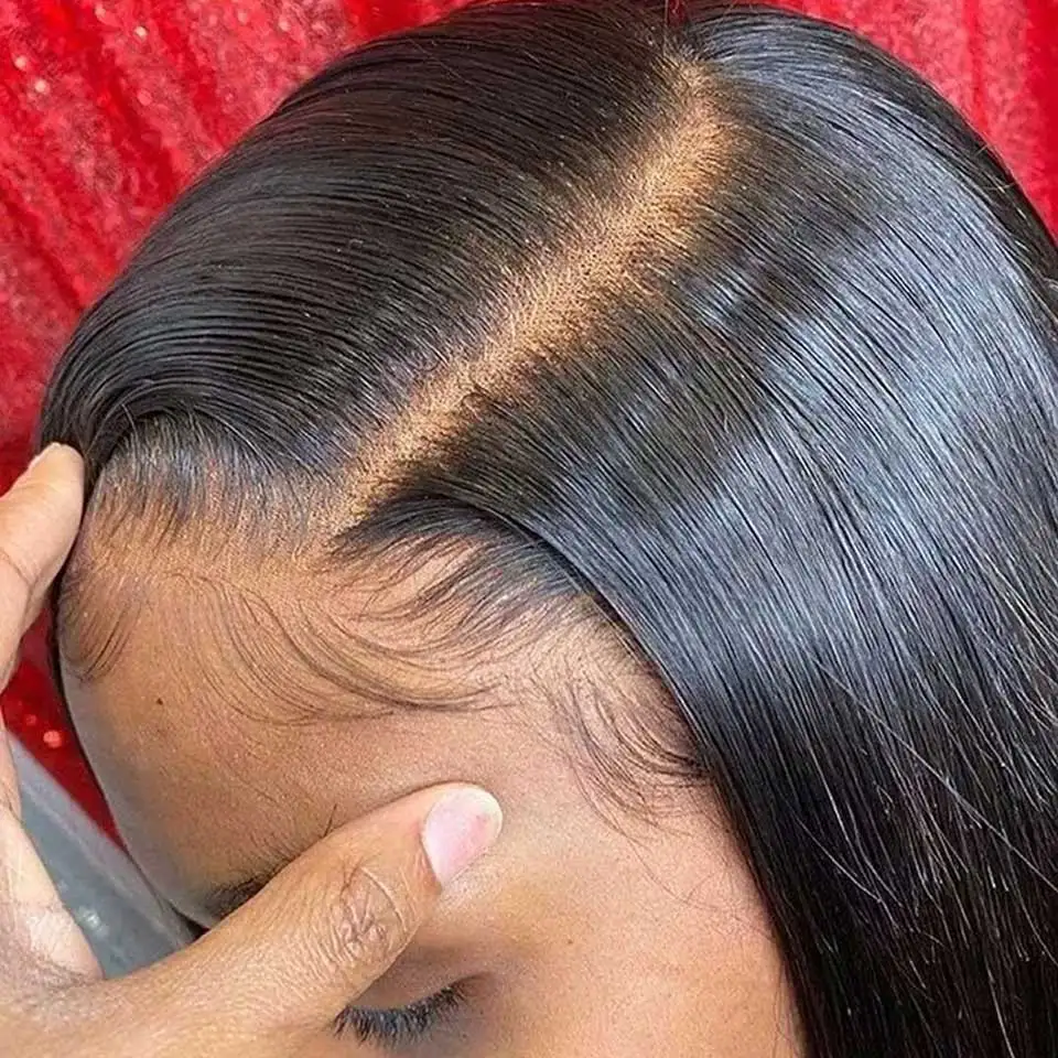 

Straight 13x4 Lace Front Human Hair Wig Transparent Lace Front Wig For Women Brazilian Remy Hair HD 4x4 Closure Wig Pre Plucked