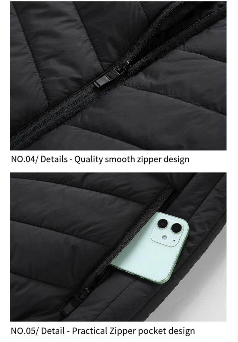 Dual control nine zones intelligent thermostatic electric vest USB heated vest winter men and women's hot vest