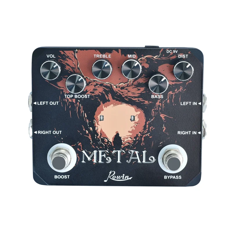 

Rowin LTL-03 Metal Guitar Effect Pedal Metal High Gain Distortion Sounds Ture Bypass & Earphone Useable Output