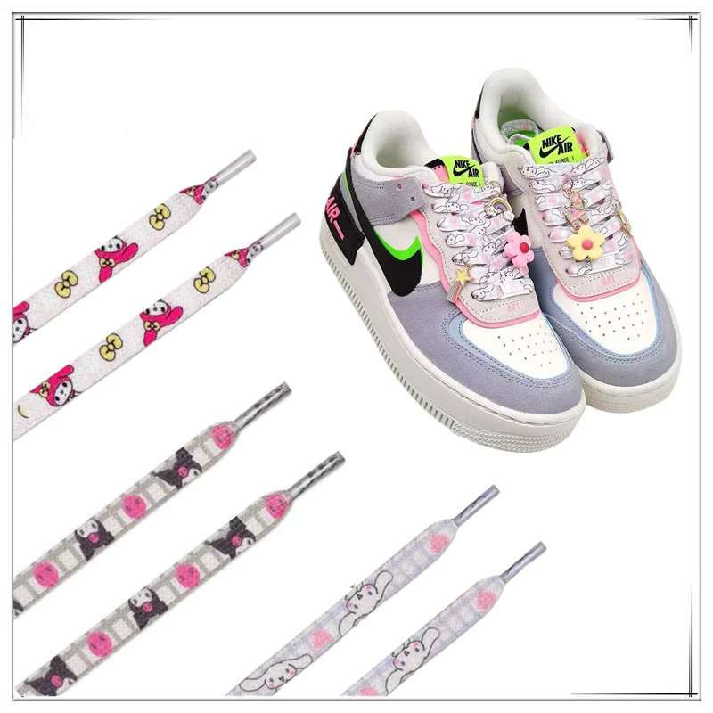 

140Cm Shoelace Kuromi My Melody Cartoon Flat Shoe Laces Accessories Sports Shoes Kitty Graffiti Shoelaces Girls Holiday Toy Gift