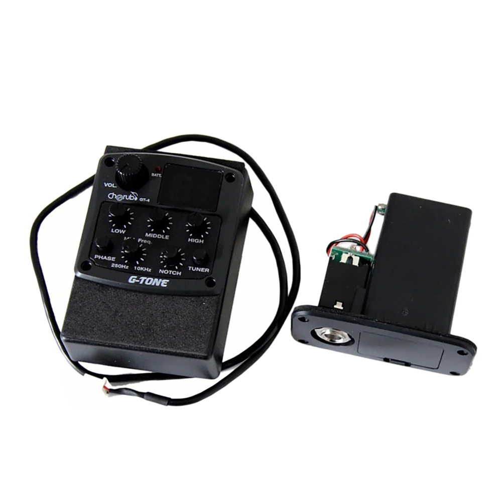 

Cherub GT-4 3-Band EQ Equalizer With Chromatic Tuner Mid Frequency Control Piezo Ceramic Pickups