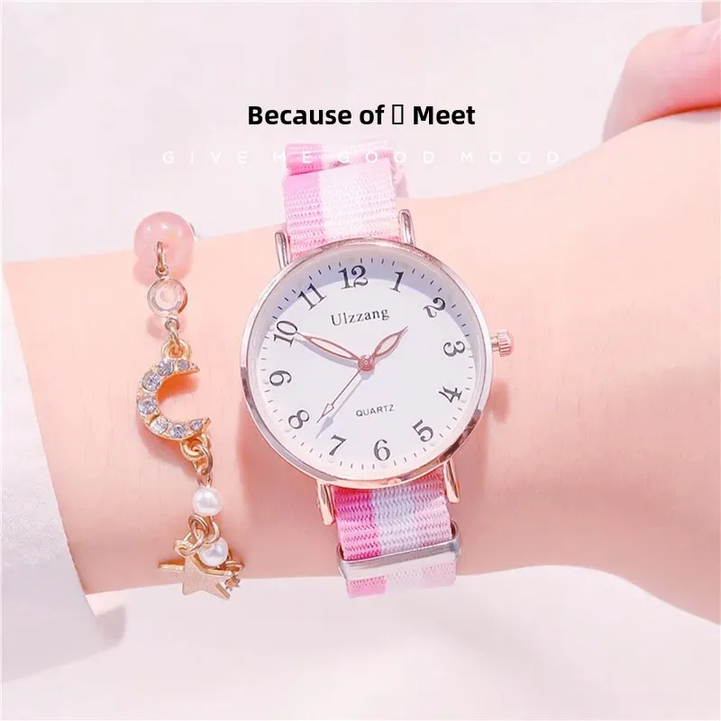 Радужные часы Canva женские внутренние простые элегантные наручные в корейском