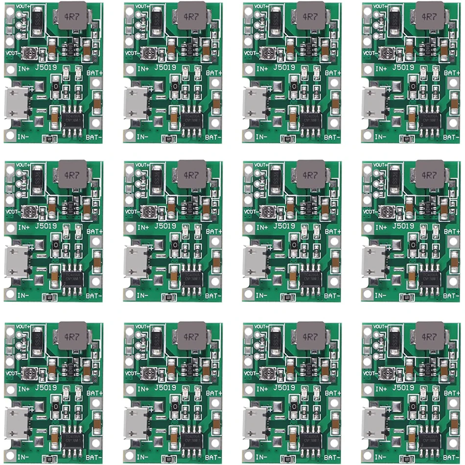 

Модуль зарядного устройства литий-ионного аккумулятора, 2 А, USB 18650, с повышением 3,7 в до 5 В, 9 В, 12 В, Регулируемый реверсивный модуль TP4056, компл...