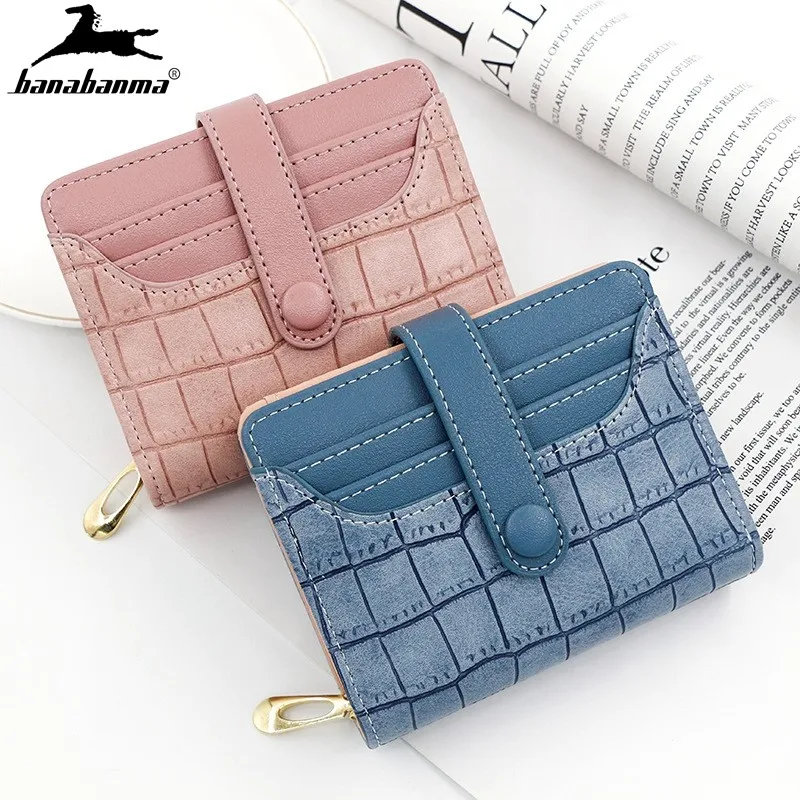 

Women's Short Wallet New Crocodile Pattern Luxury Brand Clutch Small Coin Purse Zipper Card Holder Female Money Bag Carteira