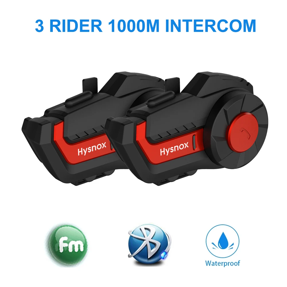 

Waterproof Fm Dsp Cvc Helmet Intercom 1000M Distance Bt5.0 Motorcycle Bluetooth Moto Wireless Headset Hands-Free Knob Button