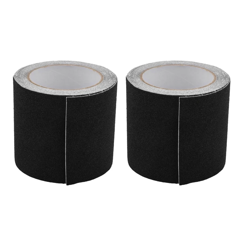 

2X Non-Slip Stair Tape - Indoor & Outdoor Waterproof Safety Steps,80 Grit, Black,5M