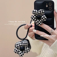 ins wind black and white flower down jacket silicone anti drop phone case for iphone xr xs max 8 plus 11 12 13 pro max case