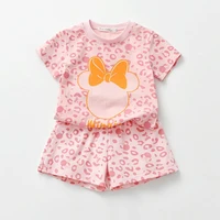 girls summer suit 2022 new korean version of the cartoon tops wide legged shorts two piece suit in small childrens clothing