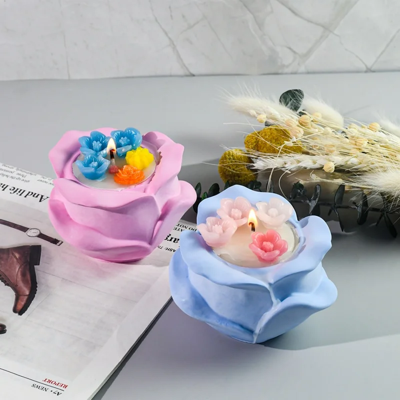 Роза подсвечник силиконовая форма Сделай Сам Креативный цветочный ручной работы