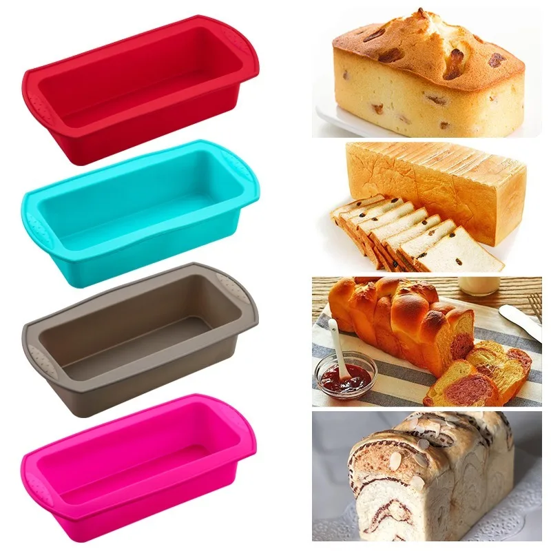 Rectangular Silicone Bread Pan Mold Toast Cake Tray Long Square Mould Bakeware Non-stick Baking Tools | Дом и сад