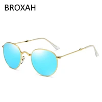 round foldable sunglasses men women brand designer new polarized sun glasses metal frame coating shades car driving glasses
