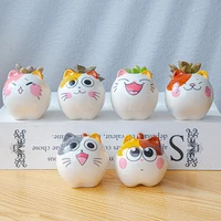 cute cartoon ceramic cat succulent flower pot creative gardening small potted plant home office decoration ornament