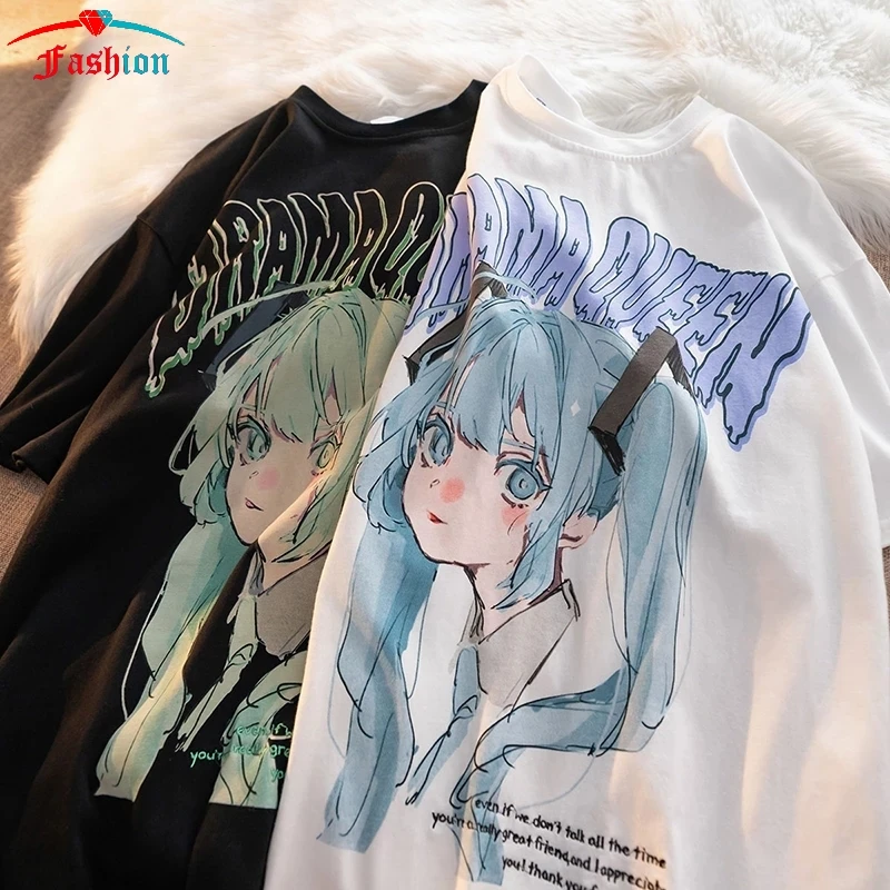 

Harajuku Anime Fairy T-shirt Women Short Sleeve Loose Y2k Oversized T-shirt Female Kawaii Tshirt Gothic Aesthetic Streetwear