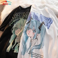 harajuku anime fairy t shirt women short sleeve loose y2k oversized t shirt female kawaii tshirt gothic aesthetic streetwear