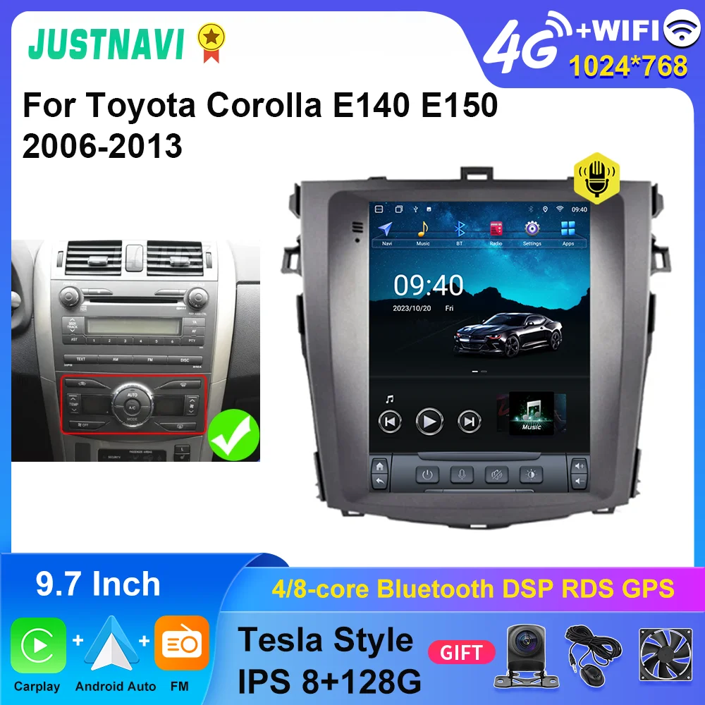 

Автомобильный радиоприемник JUSTNAVI, мультимедийная навигация для Toyota Corolla E140 E150 2006-2013, Стерео Авторадио, видео, GPS плеер, DSP аудио Navi