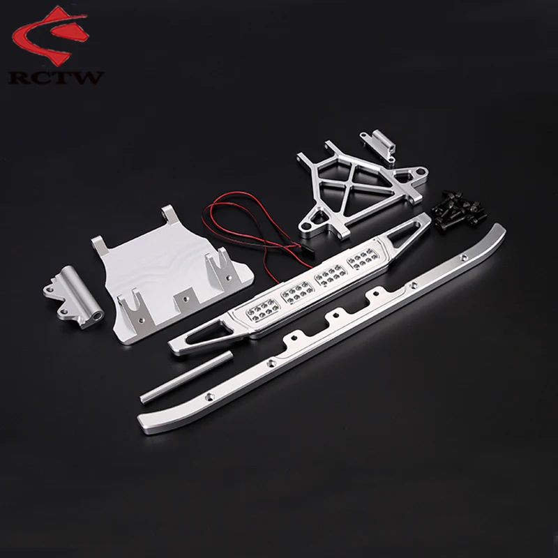 

CNC Metal Protection Front Bumper with Spotlight Kit for 1/5 Rc Car Losi 5ive-t Rovan Rofun LT KM X2 Fid QL Truck Upgrade Parts