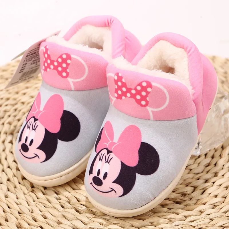 Disney Mickey New Cotton Slippers Home Non-slip Boys And Girls Indoor Cotton Slippers Home Cartoon Shoes