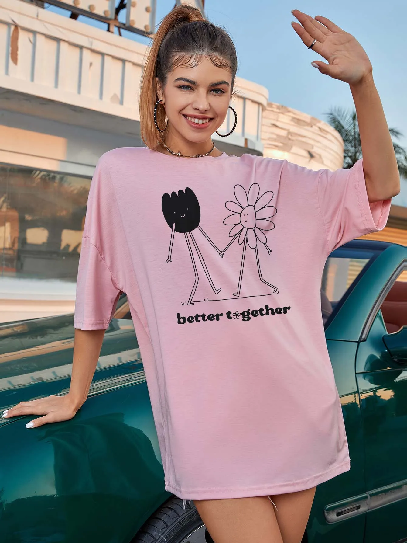 

Футболка свободная в готическом стиле с изображением лица и твоих демонов