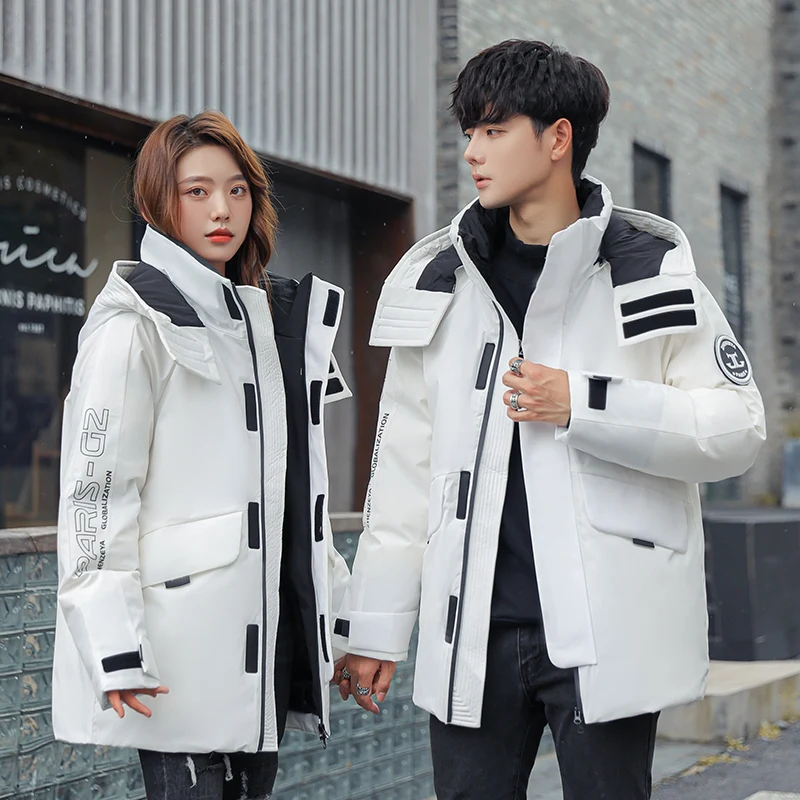 High Quality Winter New Down Jacket Men Wome Casual Down Coat Fashion All Match Large Size Solid Hooded Casual Couples Coats