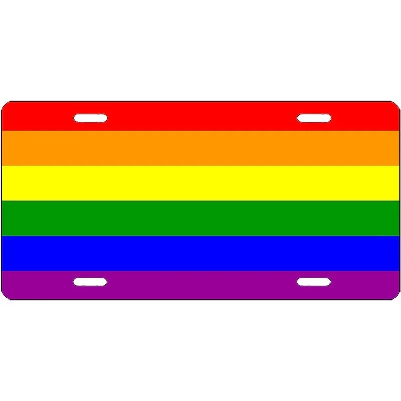 

Радужный Флаг ЛГБТ, номерной знак, автомобильная бирка, Радужный дизайн, праздничный подарок, лицензионный знак для геев, для мужчин и женщин, алюминий
