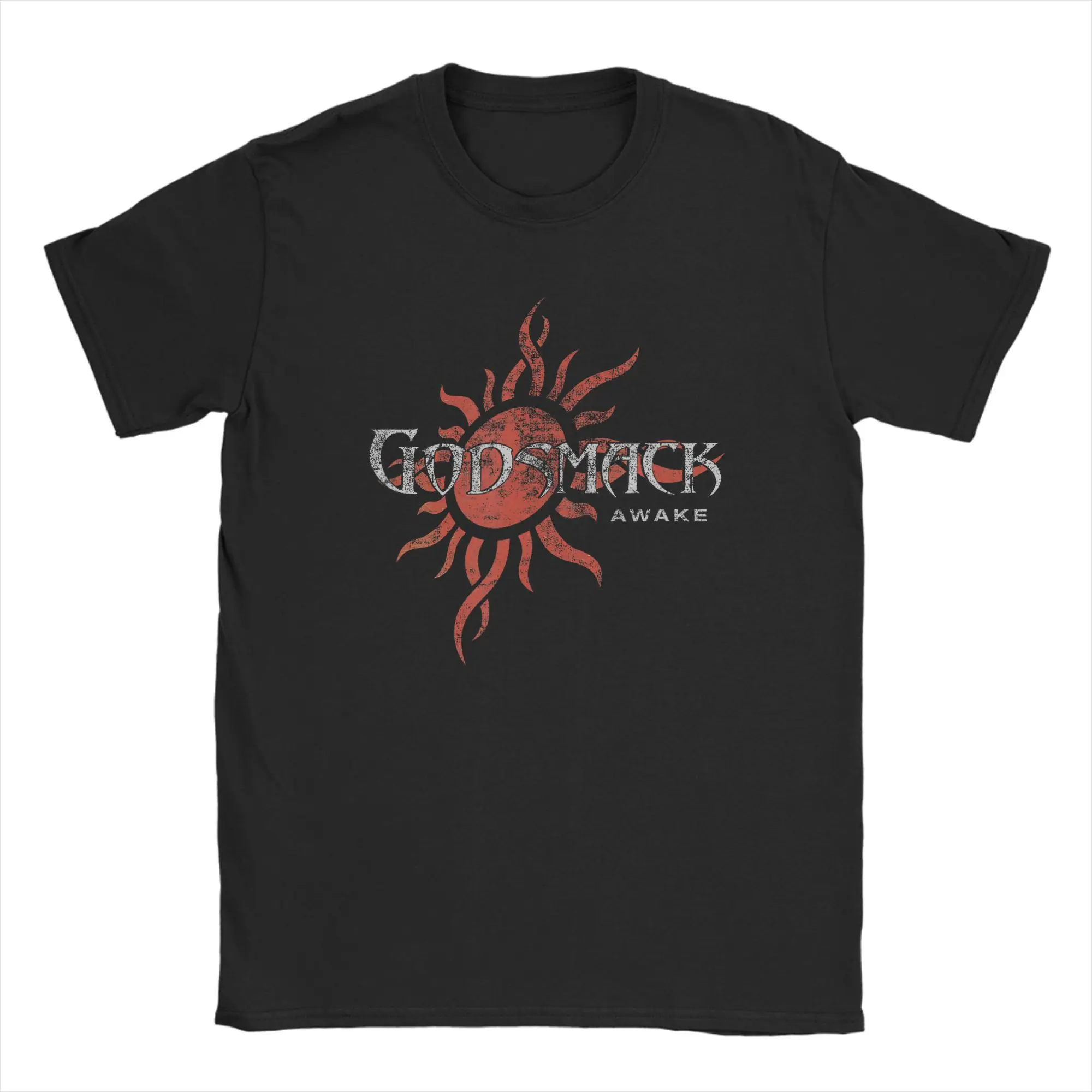 Фото Футболки Godsmack The Rise of Rock ITIN, мужские хлопковые футболки для отдыха, футболки с круглым вырезом, одежда с короткими рукавами и принтом №1