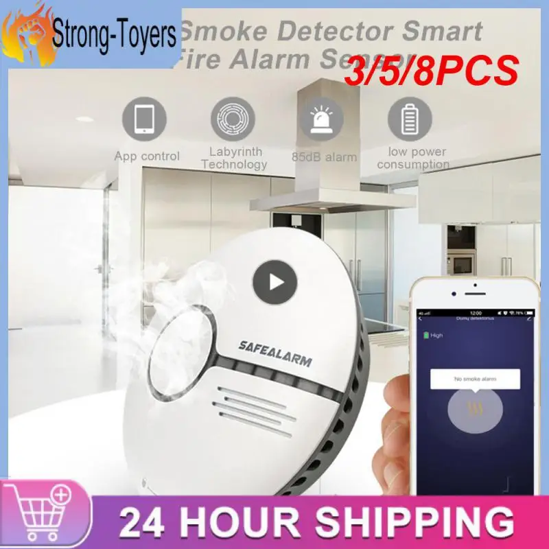

3/5/8PCS Remote Monitoring Smart Fire Alarm Sensor For Home Kitchen Smoke Detector 85db Wireless Gas Detector Tuya Smart Home
