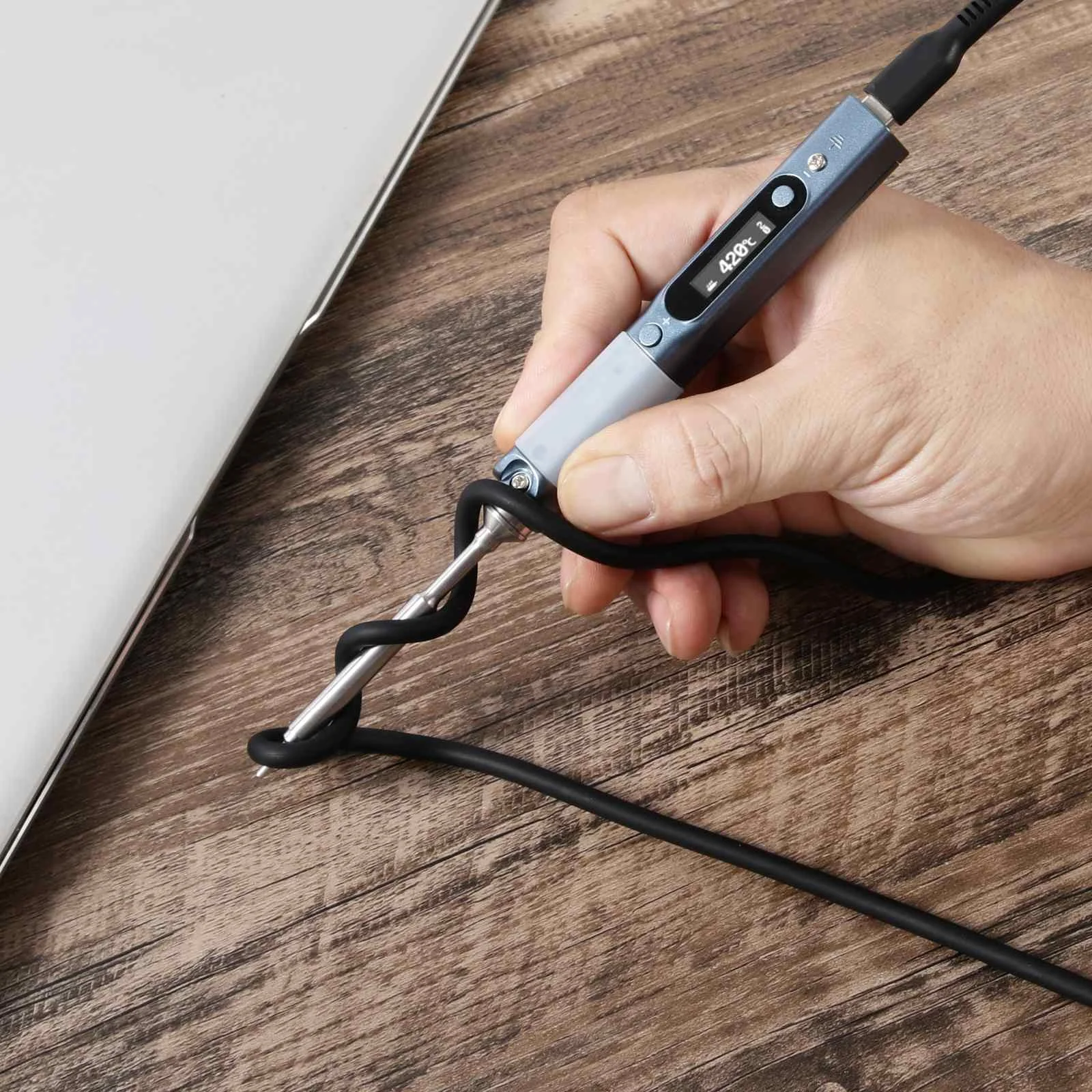 

PD 240 Вт 5A USB Type-C кабель C к C высокотемпературный силиконовый встроенный магнитный чип для PD паяльника TS101
