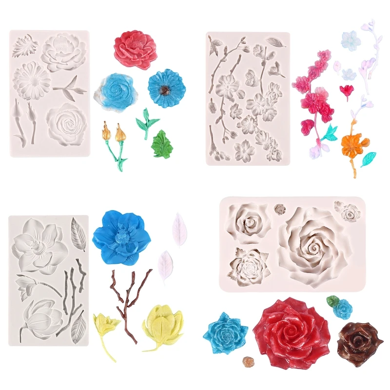 

3D Fondant Exquisite Rose Chocolate Candy Molds Polymer Craft Art DIY Molds Home K0AB