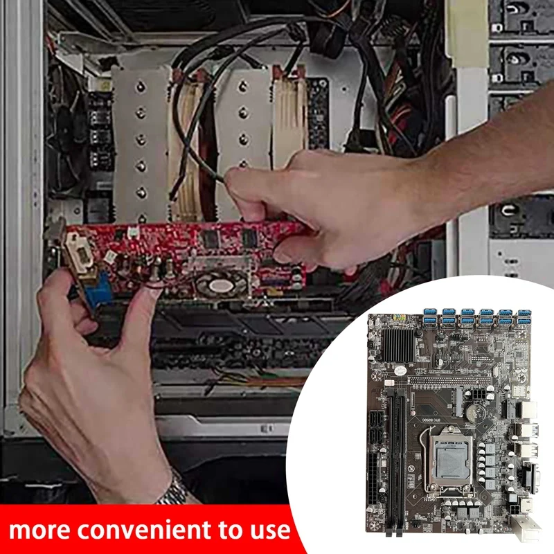 Материнская плата B250C для майнинга BTC 12XPCIE в разъем графической карты USB3.0 LGA1151