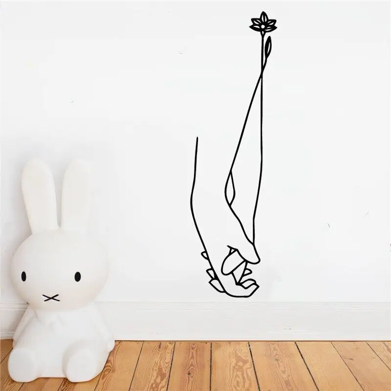 

Pretty Hand Self Adhesive Vinyl Waterproof Wall Stickers for Kids Rooms Diy Home Decoration Removable Decor Wall Decals HY1794