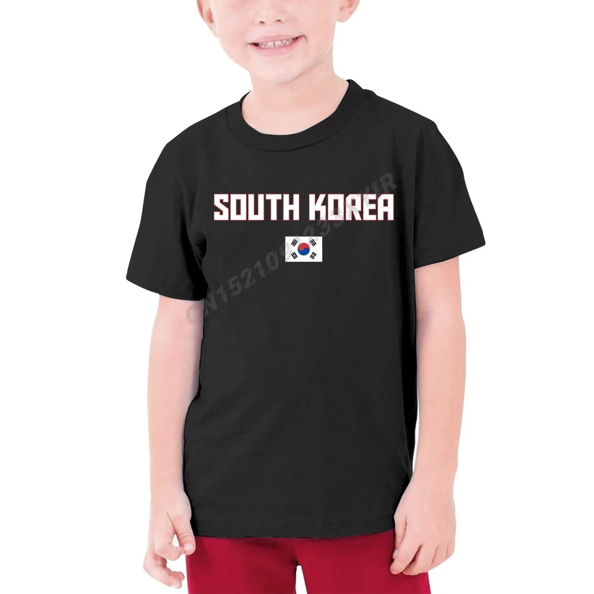 

Детская футболка с флагом Южной Кореи, Детская футболка из 100% хлопка, Молодежная Футболка с круглым вырезом и короткими рукавами, одежда для...