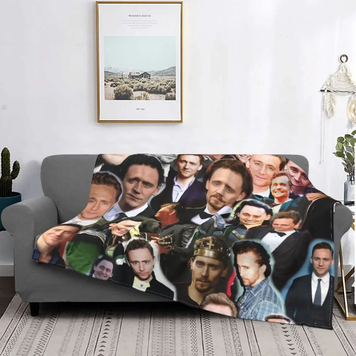 

Tom Hiddleston-mantas para el Collage de fotos, manta fina y ligera multifunción, para decoración de vellón, para cama y exterio