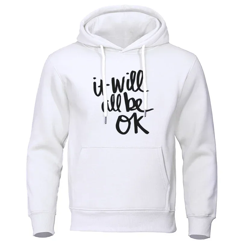 Толстовка с капюшоном It Will Be OK новая мужская осенняя одежда длинными рукавами