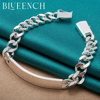blueench 925 sterling silver thick chain horse whip bracelet suitable for mens womens hip hop europeanamerican trendy jewelry