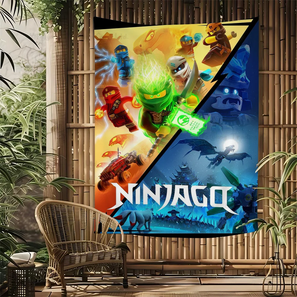 Cool Cartoon-N-Ninjago Printed Large Wall Tapestry Hanging Tarot Hippie Rugs Dorm Home Decor