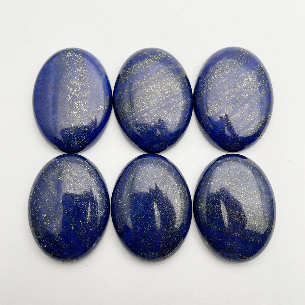 

Fashion natural gem stone lapis lazuli bead Jewelry making cabochon 30x40MM 6pc no hloe charm ring accessories Free shipping