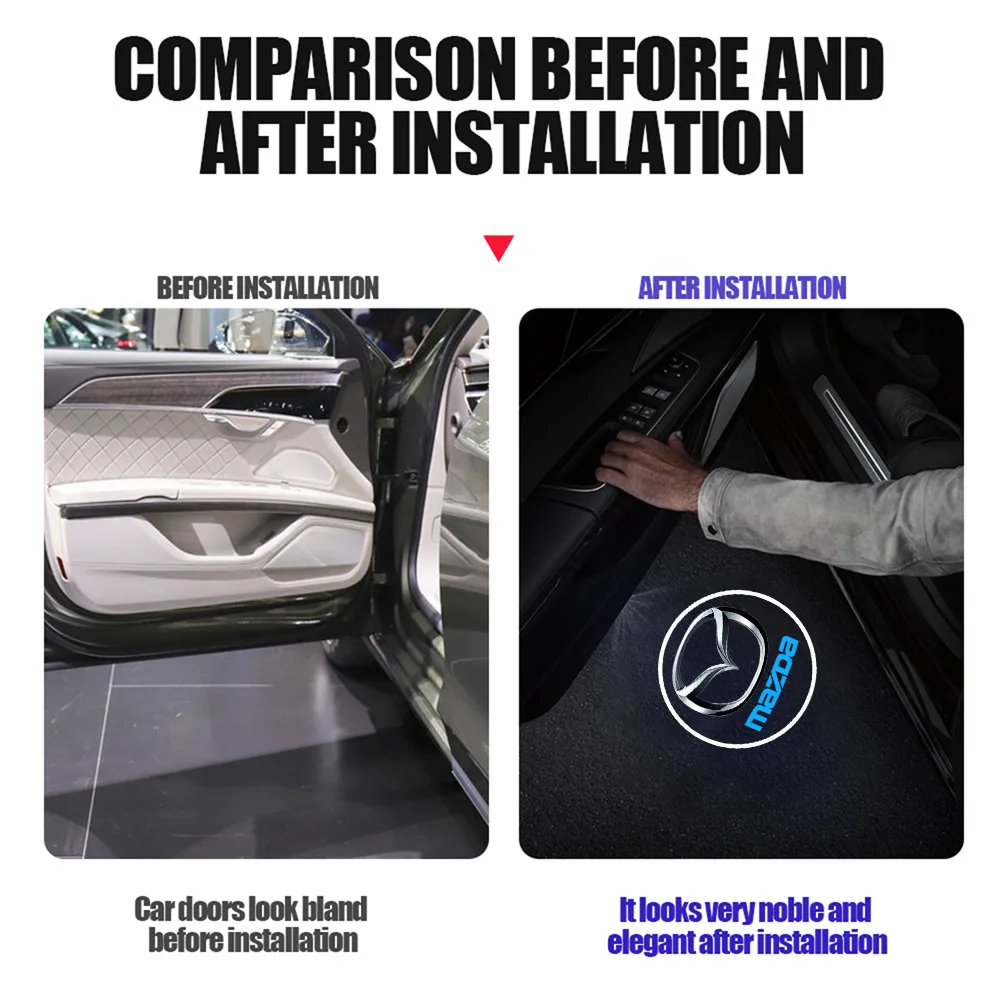 1/2 шт. беспроводной приветственный свет двери автомобиля светодиодная лампа для