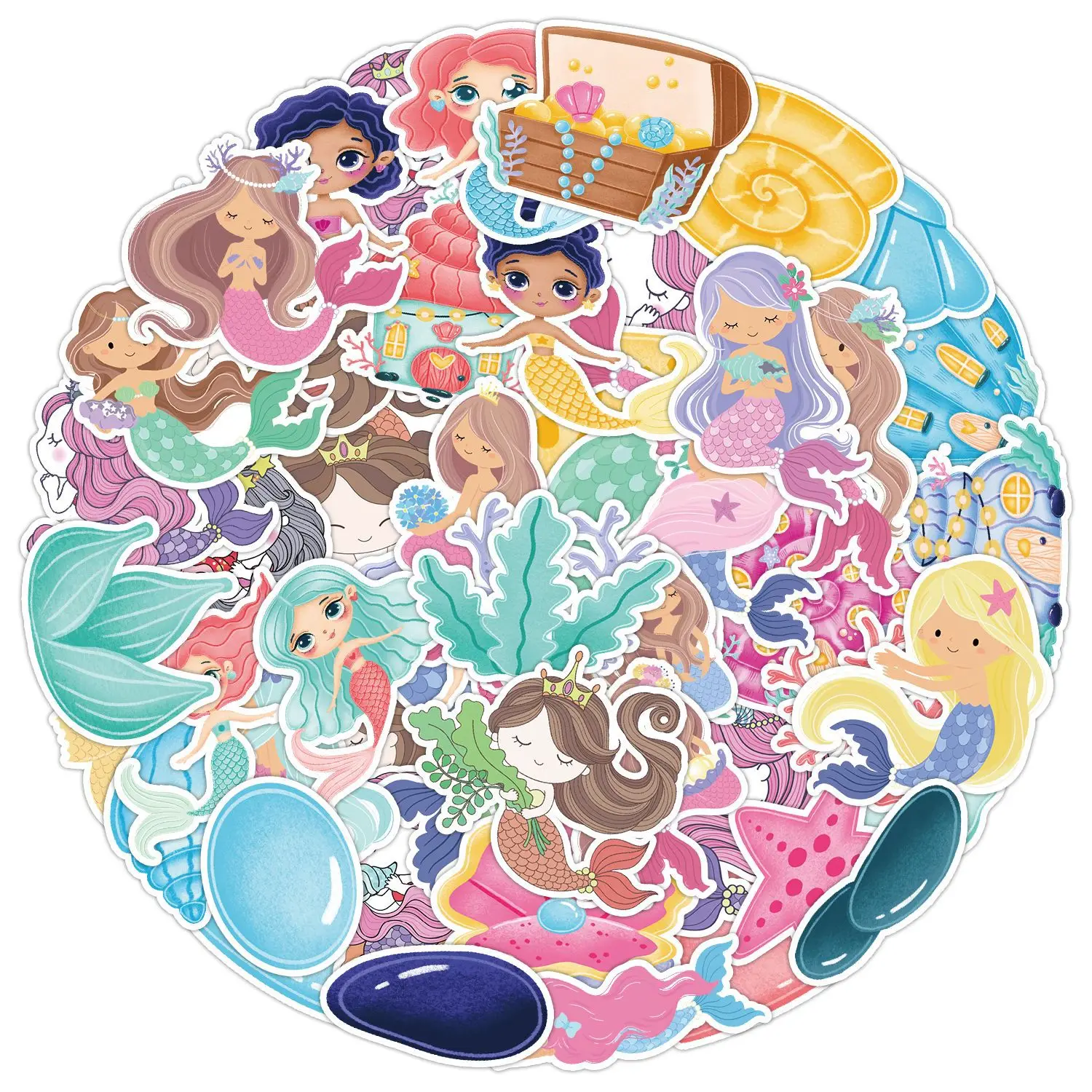 

Стикеры с героями мультфильмов «русалка», 10/30/50 шт.