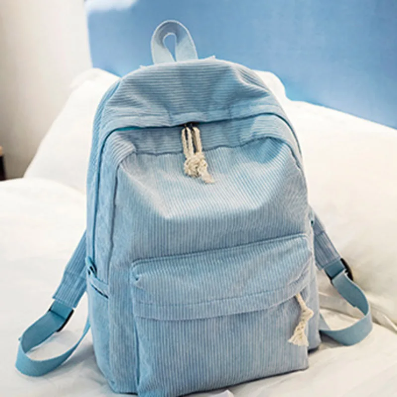 Women Preppy Style Backpack Soft Fabric Corduroy School Backpack For Teenage Girls Backpacks Outdoor Backpack Travel Supplies
