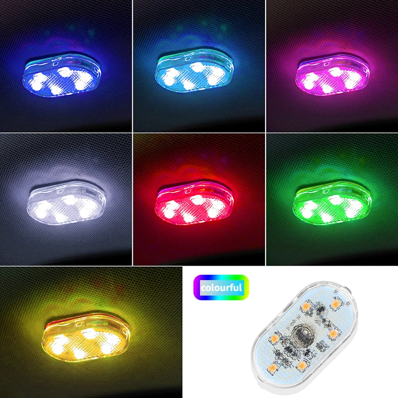 

Обновленные перезаряжаемые автомобильные лампы для создания атмосферы в интерьере, яркие лампы для чтения на крыше, мини светодиодные сенсорные индукционные переключатели