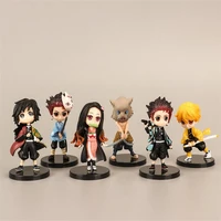 6pcsset demon slayer blades hand made anime model cake toys figurine capsule action figure collection ornaments decorations