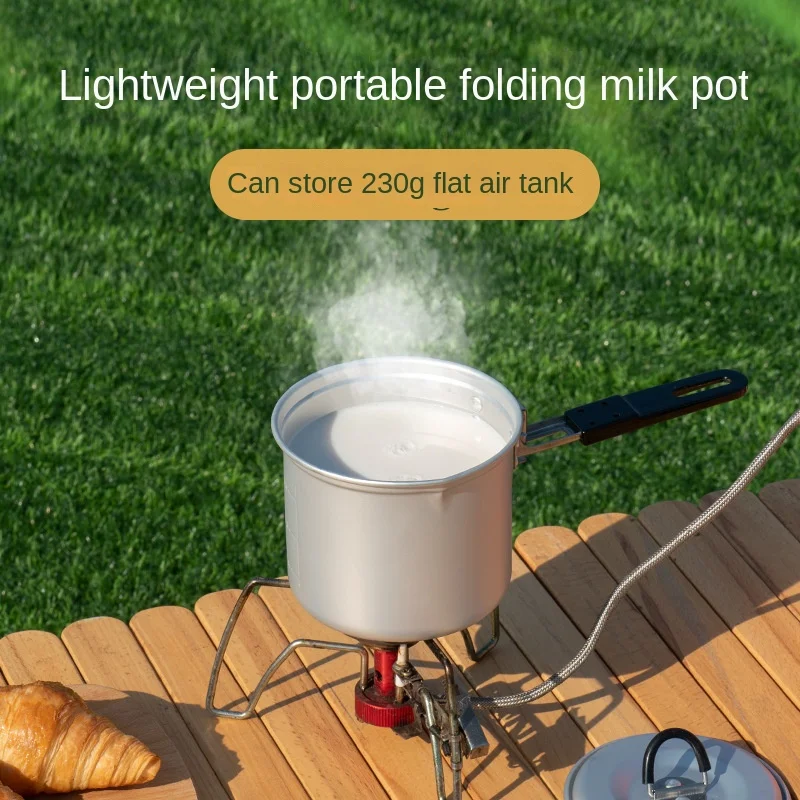

Outdoor Camping Milk Boiling Pan Portable Cookware Folding Storage Multifunctional Japanese an Aluminum Pot Camping