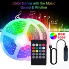 Светодиодная ленсветильник 5050USB цветная RGB ТВ Гибкая подсветка музыка управление звуком свет с 20 клавишами светящаяся Автомобильная мягсветильник световая полоса